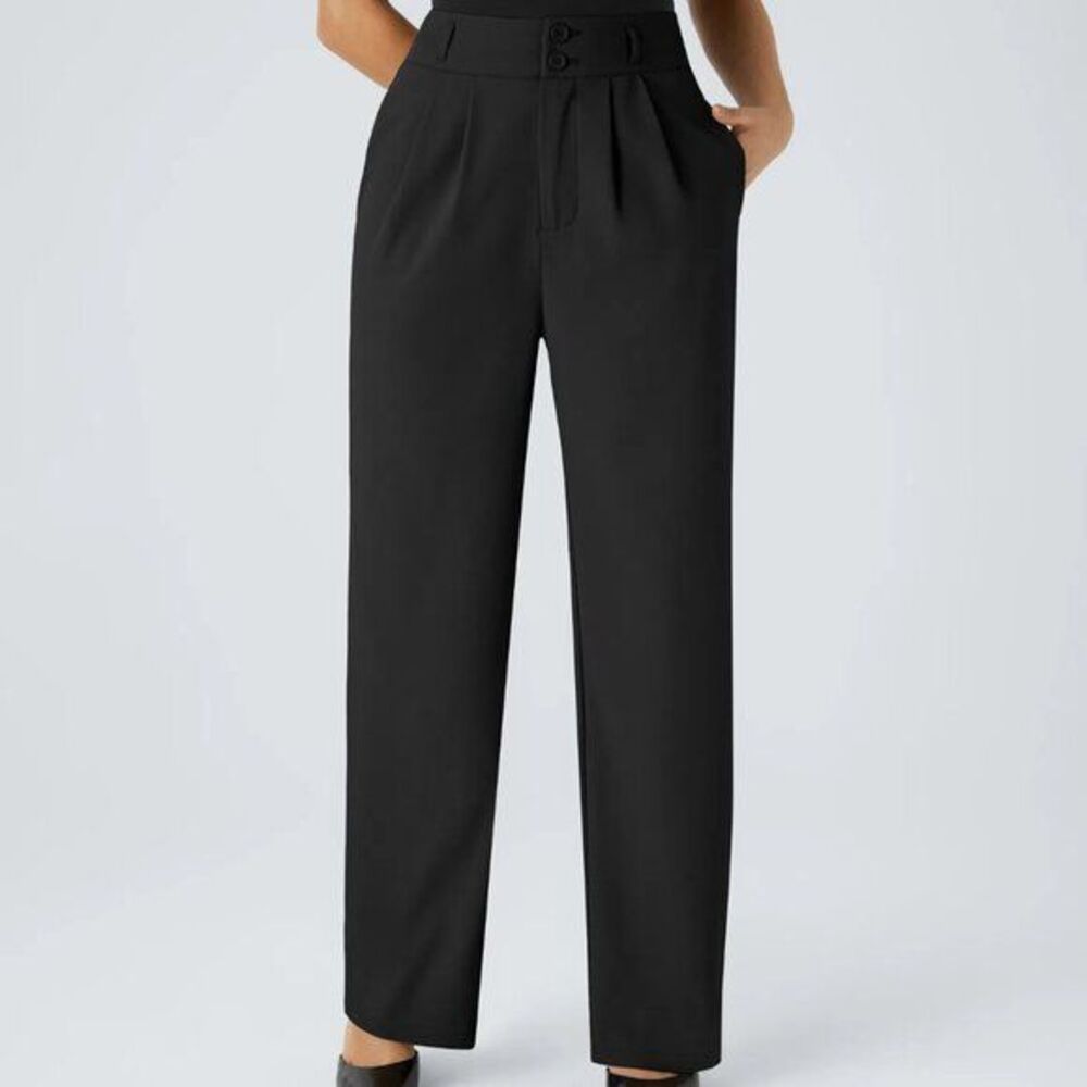 Halara Flex High Waisted Pocket Shirred Straight Leg Work Pants 3XL